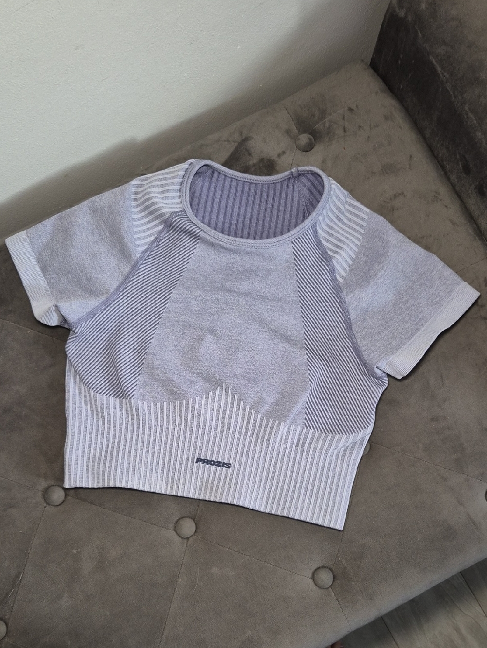 Prozis Lilac Short Sleeve Ribbed Crop Top